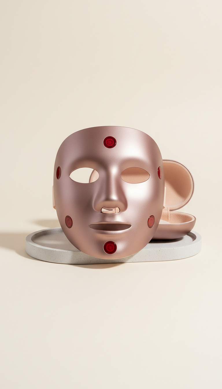 LED face mask with silicone contour